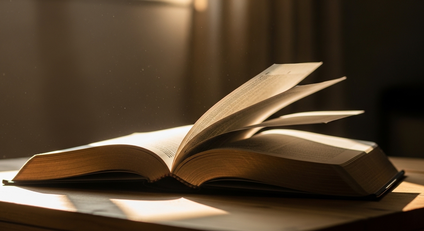 Open Bible illuminated by soft light, symbolizing faith, reflection, and quiet conviction during difficult seasons